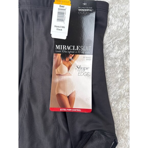 Miraclesuit Women's BUNDLE Shape with an Edge Hi-Waist Brief Black/Nude Size S - Picture 4 of 13